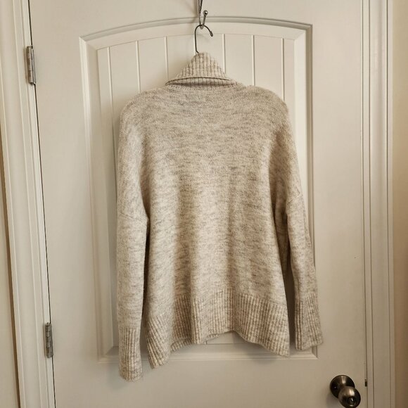 William Rast Women's Medium Cowl Neck Sweater In Heathered Beige Knit - Picture 3 of 8